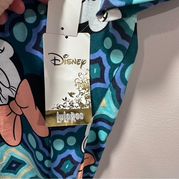Disney LulaRoe Irma Mid-Sleeve Stretchy High-Low Tunic Minnie Mouse Teal S 6-8 - Picture 13 of 17